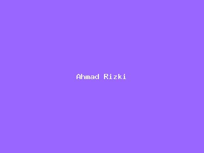 Ahmad Rizki